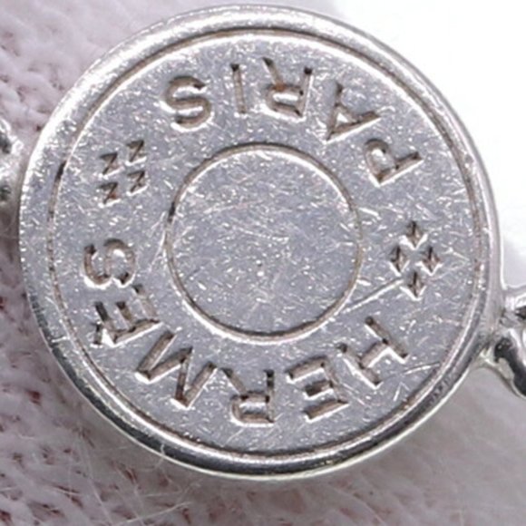 HERMES Sterling Silver 925 Necklace Evelyn Amulet Pendant Choker 25mm - Picture 6 of 7